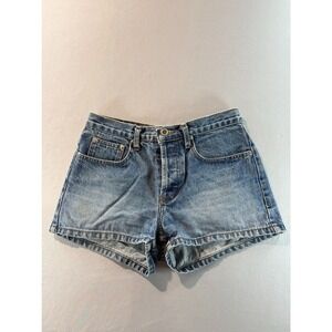 Blue Asphalt Denim Shorts Womens Mid Rise Y2K Light Wash Jean Shorts